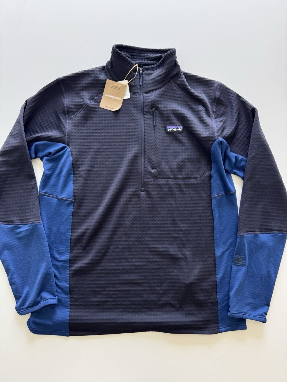 Patagonia R1 Half-Zip Fleece Midlayer Pullover Sunken Blue Mens Large Custom R